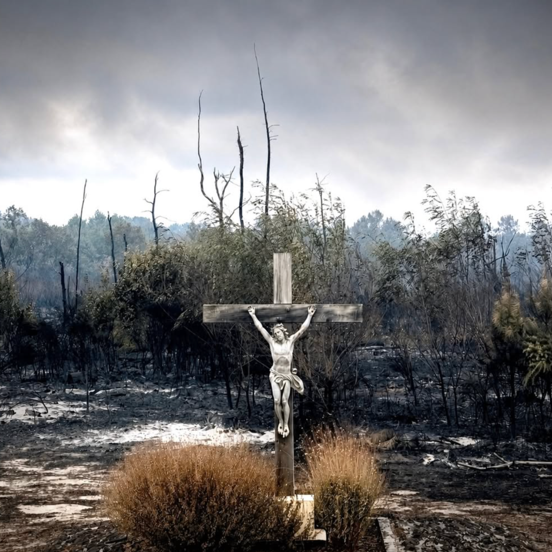 Fire Swept Through Twice: The Story Behind the Crucifix Photo Everyone Is Talking About