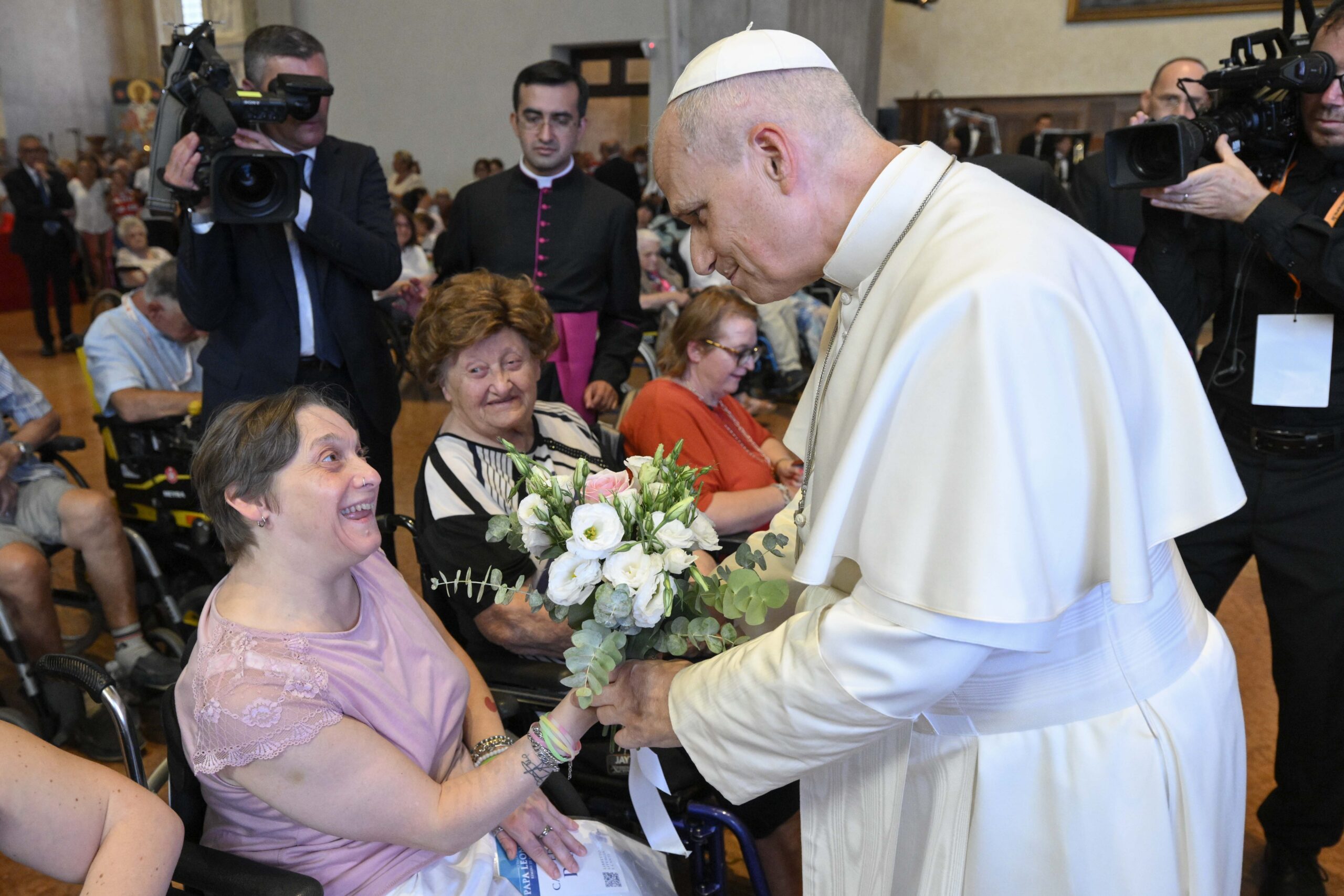 ‘You Are Home’: Pope Leo XIV Meets With Sick, Disabled Residents at Rimini